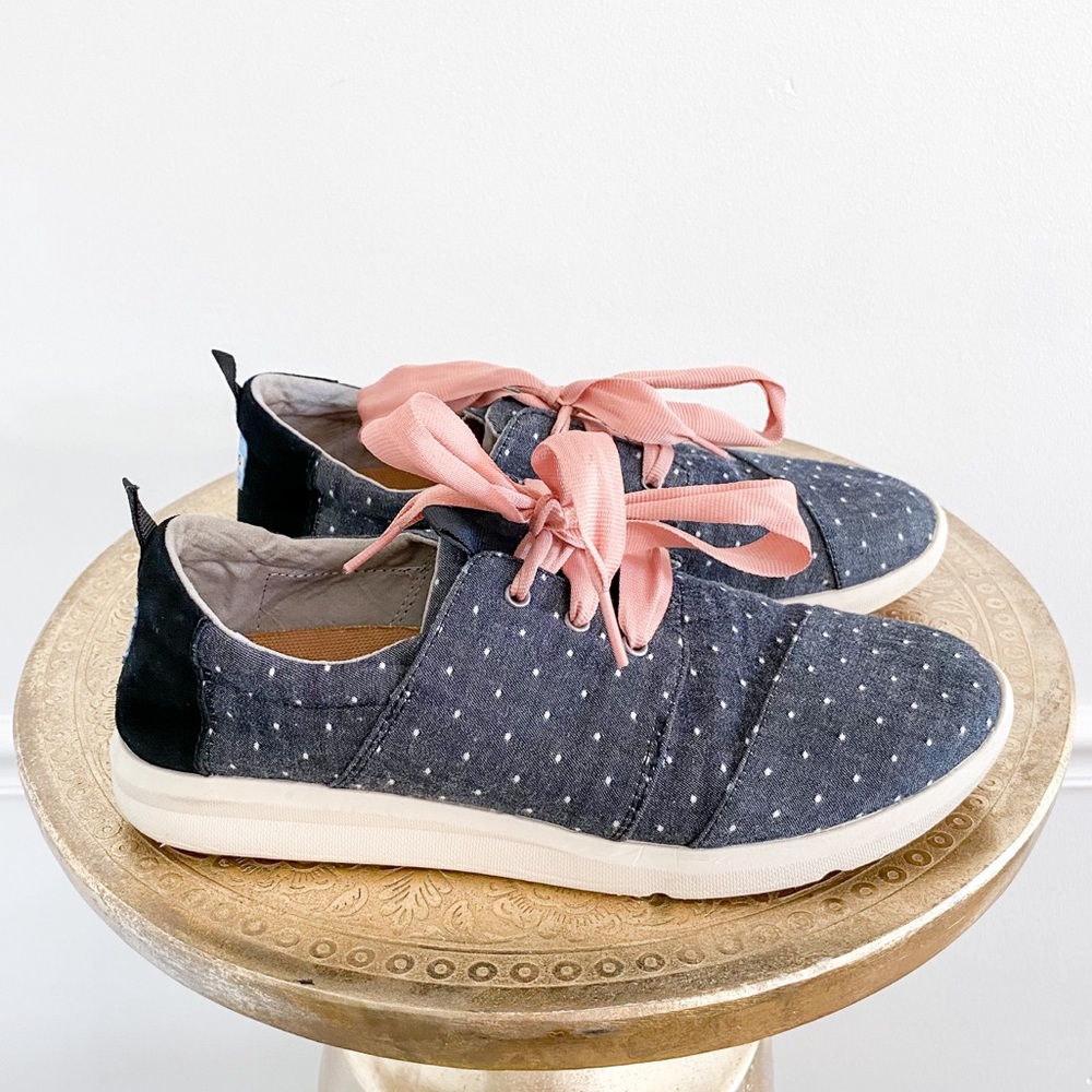 Toms Del Rey Polka Dot Chambray Sneaker